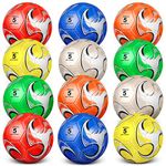 12 Pack Soccer Balls for Teen Adult Sports Soccer Ball with Pump Cool Soccer for Teen Adult Outside Sport Game Training Practice Machine Stitched Soccer with Needle (Size 4)