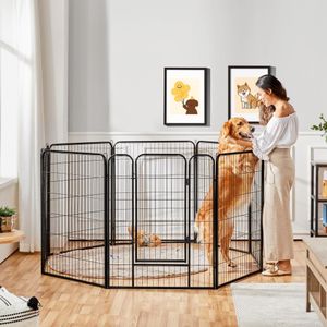 Yaheetech 8-Panel Dog Playpen, 100cm – Indoor/Outdoor Pet Fence