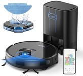 Laresar Clean Robot Vacuum with Mop 5000Pa, LiDAR Navigation, Self-Empty Robotic Vacuum, Up to 60 Days Hands-Free Cleaning, 200mins Runtime, WiFi/APP/Alexa, for Pet Hair, Hard Floor and Carpet, L6 Nex