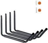 Wintek Heavy Duty Giant Arm Hang-It-All Wall Mount Storage Hook Rack for SUP&Surfboard,Ski&Snow Board,Skate Board,Long Board,Paddle Board|Home Garage Storage&Organization Hangers-4 Pack (Black)