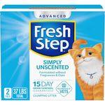 Fresh Step Advanced Clumping Cat Litter with Activated Charcoal & Natural Odor Control - Unscented, 37 lb (2x18.5lb Pack)