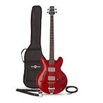 Semi Acoustic Bass Guitar San Francisco by Gear4music Red Wine