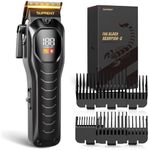 SUPRENT Mens Hair Clipper-Rechargeable Hair Cutting Kits with LED Display, Cordless Hair Clipper for Home Use & Barbers (Black)