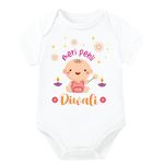 Lillypupp My First Diwali Romper For Baby Boy Girl | Diwali Dress Clothes For Newborn Photography Outfit.