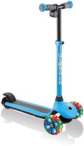 Globber E Motion 4 Plus - 3 Wheel Electric kids Scooter - from 6 Years Plus - Dual Braking System - 2 Year Warranty (Light Blue)