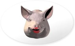 CafePress Lipstick Pig Oval Sticker