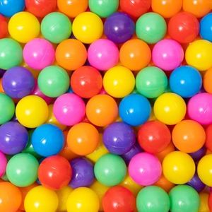 Thenese Ball Pit Balls 100pcs Crush Proof Plastic Balls for Girls Boys Ball Pit, BPA Free Non-Toxic Play Balls for Pit Pool, Playhouse, Tent, 7 Color Rainbow Colors