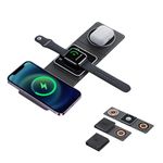 Wireless Charger 3 in 1,Qumox Magnetic Travel Wireless Charging Station Multiple Devices, 3 in 1 Charging Station,Compatible for iPhone15/14/13/12/Pro/Max,iWatch,AirPods 3/2/Pro