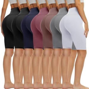 TNNZEET 7 Pack Biker Shorts for Women - 5''/8''/3'' High Waisted Workout Tummy Control Spandex Gym Shorts for Yoga Athletic