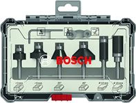 Bosch Professional 6 pcs. Trim & Edging Router Bit Set (for Wood, Ø 6 mm Shank, Accessory Router)