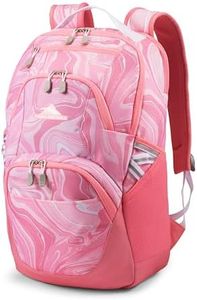 High Sierra Swoop SG School DayPack Travel Laptop Bag with Protection Pocket, Tablet Sleeve, 360 Reflectivity, Fits Most 17" Laptops, 27L, Pink Marble
