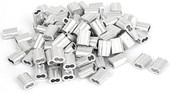 sourcing map Clip para cable pinzas abrazaderas de 2 mm manguitos de aluminio para crimpado de cables 100pcs