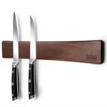 HOSHANHO Magnetic Knife Strips, Magnetic Knife Holder for Wall, Acacia Wood Knife Magnetic Strip Use as Knife Bar, Knife Holder for Kitchen Utensil Organizer, 40cm/16in