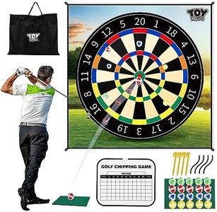 TOY Life Chipping Golf Game Mat Indoor Outdoor Games for Adults and Family Kids Play Equipment Stick Chip Set Backyard Toys Kids(Patented)(NO Club Included), Dart-Golf Mat(Black), 6.5 ft x 6.5 ft