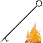 Fire Poker for Fireplace. Heavy Duty Fireplace Poker. Wrought Iron Steel Fire Pit Poker. Rust Resistant Black Finish Fire Poker for Fire Pit. Outdoor and Indoor Fireplace Fire Pit Tools. (40 in)