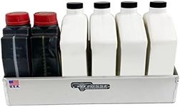 Pit Posse 563 Silver 6 Bottle Oil Shelf Caddy Aluminum Enclo