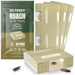 Roach Trap – 20 Pack | Sticky Indoor Glue Traps for Roaches and Other Bugs and Crawling Insects | Adhesive Cockroach Motel, Bait Trap, Monitor, Killer and Detector for Pest Control