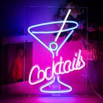 Cocktail Bar Neon Sign Blue Goblet 