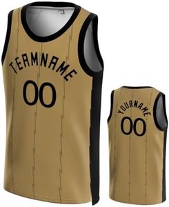 Custom Basketball Jersey - Personalized Basketball Jersey Customize Team Name Number for Men Women Youth Kids (Gold - 28