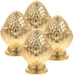 Housoutil 4PCS Lamp Knob Replacement, Golden Lamp Cap Decoration DIY Lamp Finial, Zinc Alloy Lamp Finials Lamp Parts Finials for Lamp Shades Lamp Decoration Finials