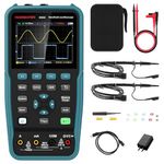 HANMATEK Handheld Digital Oscilloscope 50Mhz Bandwidth with 2 Channels HO52 3.5"TFT Mini Oscilloscope, 2 in 1 Oscilloscope and Multimeter, Backlit Screen, Auto-Calibration Function, Memory Function