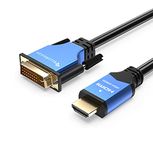 BlueRigger HDMI to DVI Cable 1M (High-Speed, Bi-Directional Adapter Male to Male, DVI-D 24+1, 1080p, Aluminum Shell) - Compatible with Raspberry Pi, Xbox One, PS5/PS4, Graphics Card