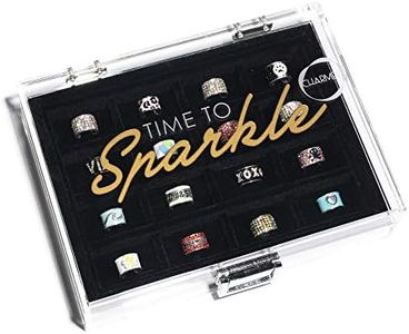 charMED Charm Display Jewelry Box - Organizer for Stethoscope Charm Rings - Black Velvet Charm Holder Tray with Clear Acrylic Lid - Jewelry Organizer with Locking Latch (Charms Sold Separately)