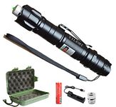 Flashlight with Rechargeable, Long Range Tactical Flashlight for Hunting Camping Hunting Fishing Outdoor Travel