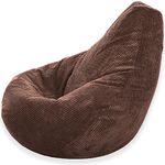 Gilda High Back Gaming Chair Bean Bag Delivered Filled Corduroy (Brown)