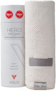 VOLO Hero Salt White Hair Towel | Ultra Soft, Super Absorbent, Quick Drying Nanoweave Fabric | Reduce Dry Time by 50% | Large Towel Wrap for All Hair Types | Anti Frizz & Anti Breakage | Microfiber