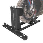 GRAND PITSTOP Universal Wheel Chock for Motorcycle Stand for Trailer Completely Adjustable Detachable Foldable Wheel Chock (Black-V2, 2000 lbs)