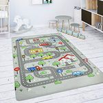 Paco Home Kids Rug Children's Room Play Mat Baby Mat Play Rug Car Play Mat Grey, Size:80x150 cm