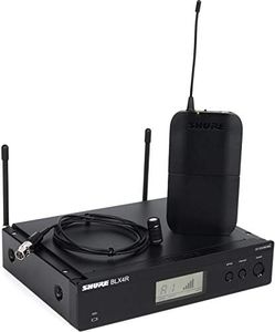 Shure BLX14R/W85 UHF Wireless Microphone System, 14-Hour Battery Life, 300 ft Range, WL185 Lavalier Mic, Single Channel Rack Mount Receiver, H11 Band
