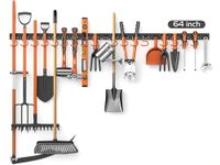 HORUSDY 64 inch Garden Tool Storage | Garden Tool Rack | Wall Mount Tool Organizer | Hangers for Mop and Broom Holder Shovel, Rake, Broom Etc.
