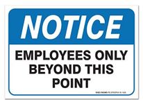 (2 Pack) Employees Only Sign - Self Adhesive 7 X 10 4 Mil Vinyl Decal - Indoor & Outdoor Use - UV Protected & Waterproof - Sleek