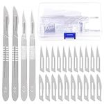 Rustark 52Pcs #20#21#22#23#24 Surgical Grade Blades Sterile Scalpel Blades with #4 Scalpel Knife Handle Assortment Kit for Biology, Lab Anatomy, Practicing Cutting, Art Crafts