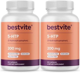 5-HTP 200mg per Capsule (240 Capsules) (120 x 2) - No Stearates or Flow Agents - Gluten Free - Non GMO