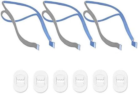 Replacement Headgear Compatible with ResMed Airfit P10 Nasal Pillow CPAP Mask Straps Included 3 Super Elastic Straps and 6 Adjustment Clips(3 Pack)