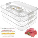 MFAUCAZB Deli Meat Container for Fridge Organizers and Storage, Bacon Cheese Container with Date Recording, Bacon Keeper Fridge Meat Container, Stackable Food Storage Boxes for Refrigerator (3 Layer)
