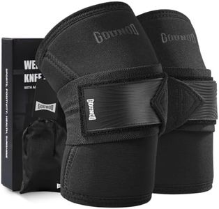 GOUNOD Knee Sleeves for Weightlifting with Wraparound Straps 7mm