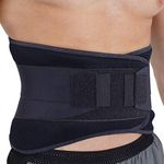 NEOtech Care Adjustable Compression Back Brace Lumbar Support Belt, Charcoal, Size XXXL