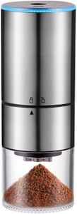 One&One Coffee Grinder Electric by Battery Powered, Portable Coffee Grinder with conical Burr More Precise Than Blade Grinder. Automatic & Portable & Cordless& Quiet.