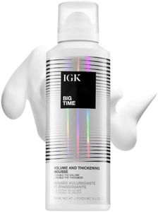 IGK BIG TIME Volume & Thickening Mousse | Moveable + Fullness + Frizz Control | Vegan + Cruelty Free | 6.2 Oz