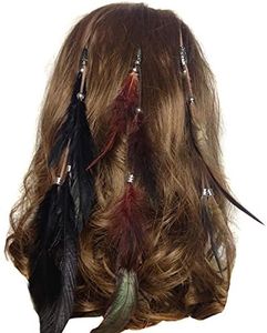 Set of 3 Handmade Boho Hippie Hair Extensions with Feather Clip Comb Headdress Hairpin DIY Accessories for Women Lady