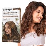 Paradyes No Bleach Hazel Brown Glossy Hair Tint, Ammonia-Free Formula for Natural Black Hair, Visible on Natural Black Hair, Includes Anti-Fade Conditioner for Long-Lasting Shine, 5 Light Brown