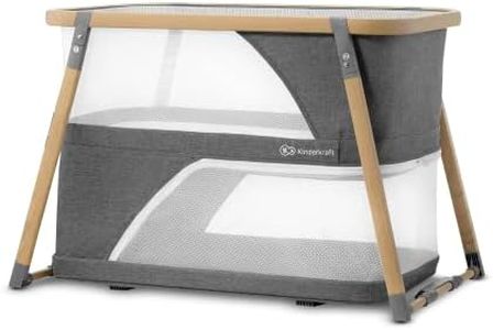 Kinderkraft SOFI Lit parapluie 4 en 1, Lit bébé avec matelas, de la Naissance, Berceau bébé, Fonction de Parc, Rapide Facile à Plier, Sac de Transport inclus, 2 Niveaux de Matelas, Gris