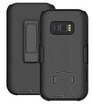 Wireless ProTech Shell Case and Holster Combo Compatible with Samsung Galaxy XCover Field Pro G889. Slim Protective Shell Case with Belt Clip Holster (Black)