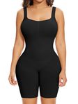 SHAPERIN Women Shapewear Bodysuit Tummy Control Full Body Shaper Thigh Slimmer Seamless Slimming Bodysuit Tank Top, Black, M