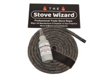 The Stove Wizard Black Stove Rope Kit 10mm x 2.5m Long with Large 50ml Super Seal Adhesive Flues Glass Door Seals Wood Burning Replacement Made In The UK