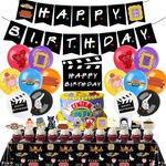 Friends Birthday Party Supplies, Party Decorations Set Include Banner, Tablecloth, Balloons, Cake Cupcake Toppers for TV Show Fans Party Decor